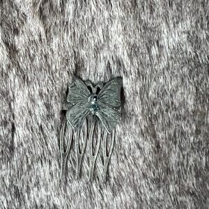 Elegant Silver Butterfly Hair Comb